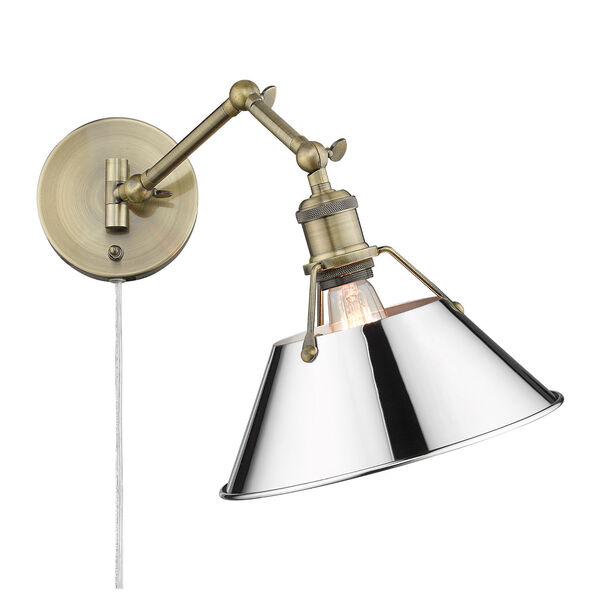Orwell Aged Brass and Chrome One-Light Wall Sconce, image 3